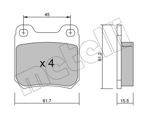 Brake Pad Set, disc brake METELLI 22-0275-0