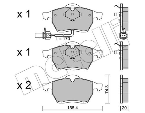 Brake Pad Set, disc brake METELLI 22-0279-1