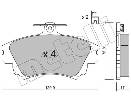 Brake Pad Set, disc brake METELLI 22-0286-0