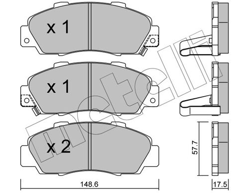 Brake Pad Set, disc brake METELLI 22-0298-0