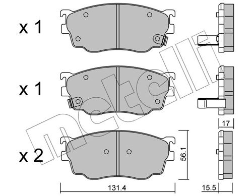 Brake Pad Set, disc brake METELLI 22-0301-0