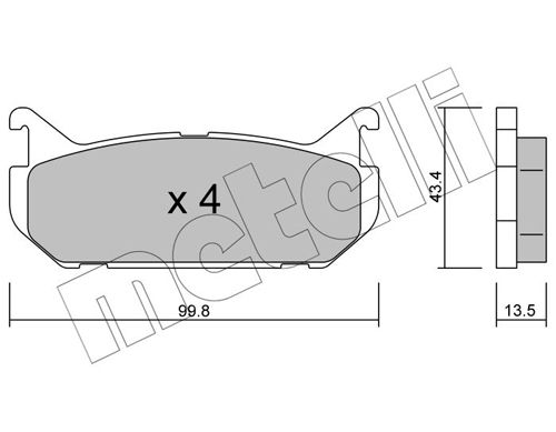 Brake Pad Set, disc brake METELLI 22-0303-0