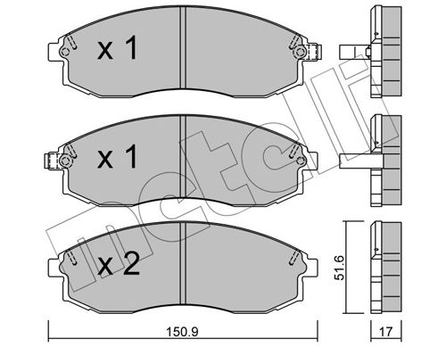 Brake Pad Set, disc brake METELLI 22-0306-0