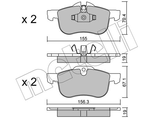 Brake Pad Set, disc brake METELLI 22-0307-0