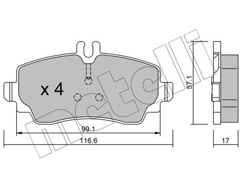 Brake Pad Set, disc brake METELLI 22-0310-0