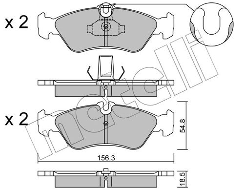 Brake Pad Set, disc brake METELLI 22-0311-0