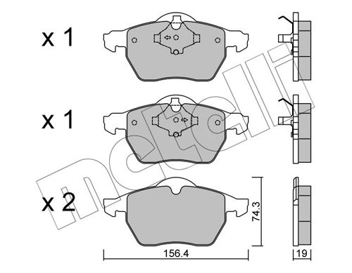 Brake Pad Set, disc brake METELLI 22-0314-1