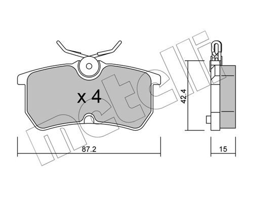 Brake Pad Set, disc brake METELLI 22-0317-0