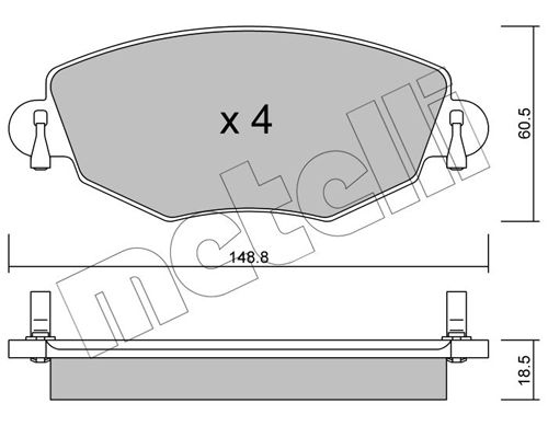 Brake Pad Set, disc brake METELLI 22-0318-0