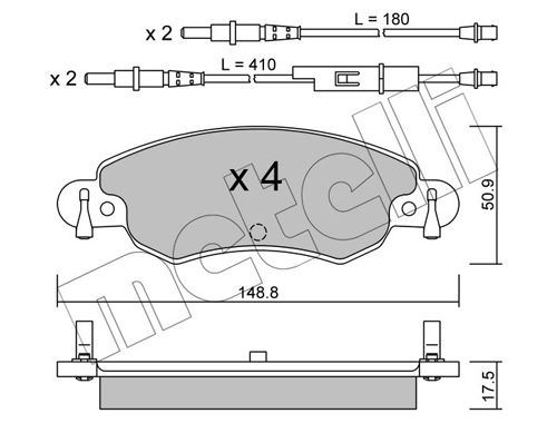 Brake Pad Set, disc brake METELLI 22-0330-0