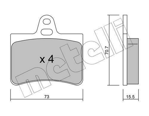 Brake Pad Set, disc brake METELLI 22-0333-0