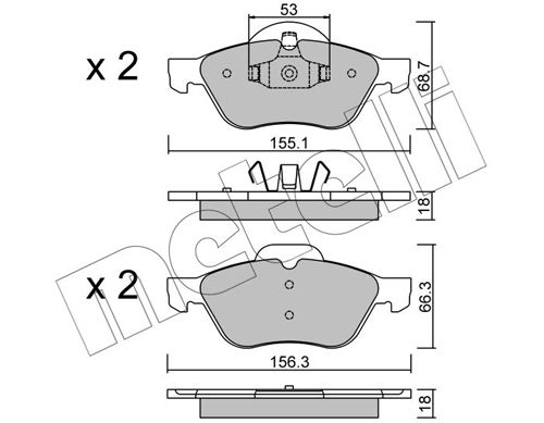 Brake Pad Set, disc brake METELLI 22-0335-0