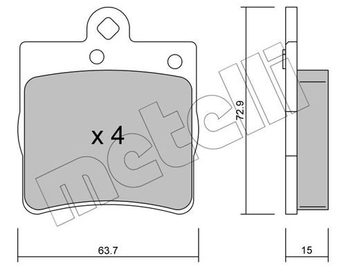 Brake Pad Set, disc brake METELLI 22-0343-0