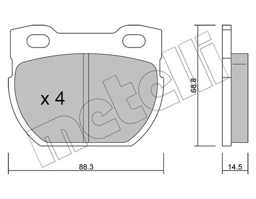 Brake Pad Set, disc brake METELLI 22-0354-0