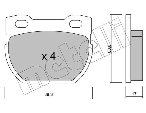 Brake Pad Set, disc brake METELLI 22-0354-1