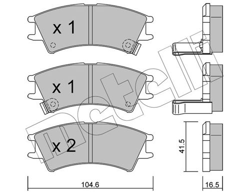 Brake Pad Set, disc brake METELLI 22-0361-0