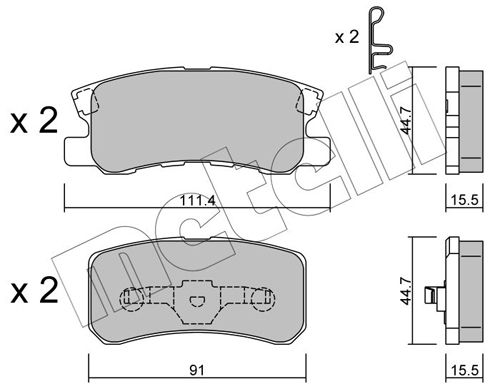 Brake Pad Set, disc brake METELLI 22-0400-0