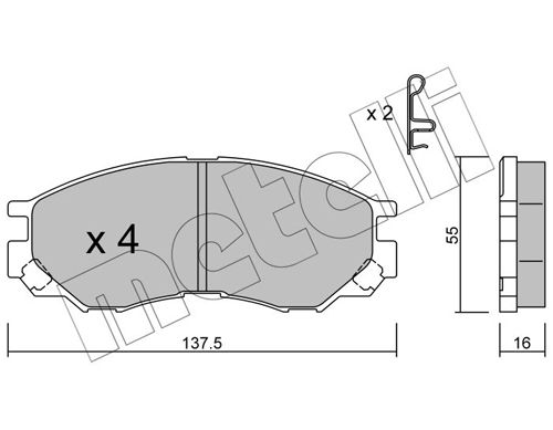 Brake Pad Set, disc brake METELLI 22-0401-0