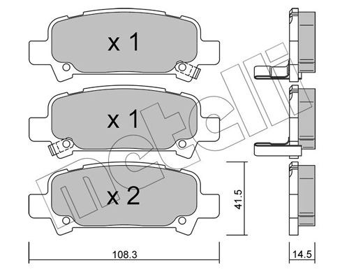 Brake Pad Set, disc brake METELLI 22-0414-0