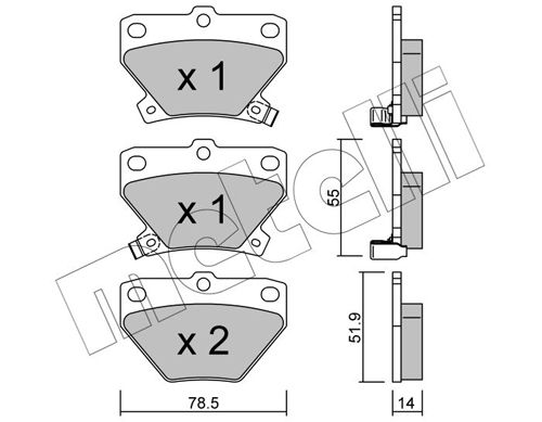 Brake Pad Set, disc brake METELLI 22-0424-0