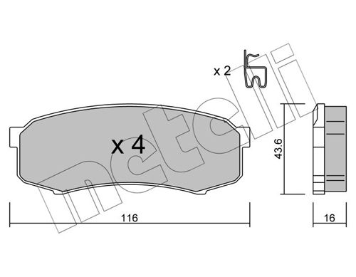 Brake Pad Set, disc brake METELLI 22-0432-0