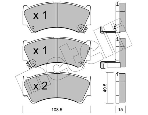 Brake Pad Set, disc brake METELLI 22-0436-0