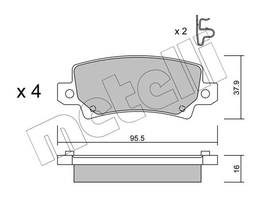 Brake Pad Set, disc brake METELLI 22-0447-0