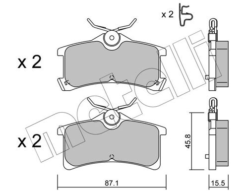 Brake Pad Set, disc brake METELLI 22-0449-0