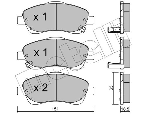 Brake Pad Set, disc brake METELLI 22-0450-0