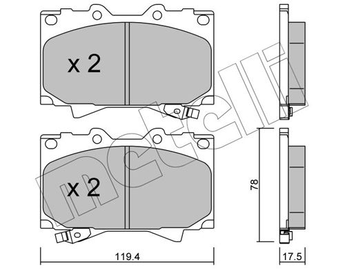 Brake Pad Set, disc brake METELLI 22-0452-0