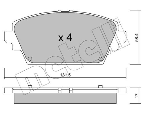 Brake Pad Set, disc brake METELLI 22-0464-0