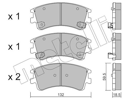 Brake Pad Set, disc brake METELLI 22-0476-0