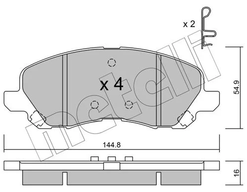 Brake Pad Set, disc brake METELLI 22-0481-0
