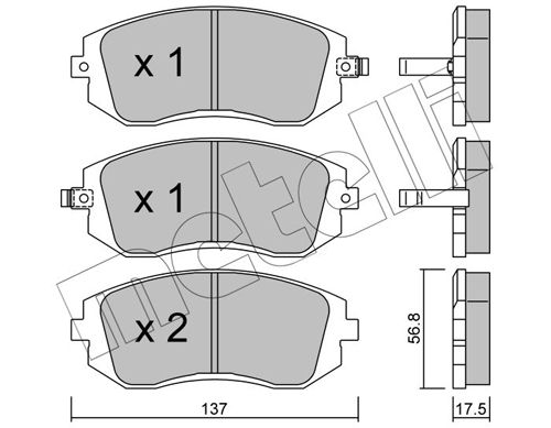 Brake Pad Set, disc brake METELLI 22-0500-0