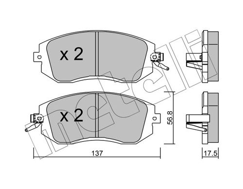 Brake Pad Set, disc brake METELLI 22-0500-1