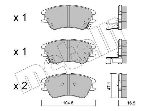 Brake Pad Set, disc brake METELLI 22-0502-0