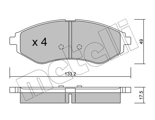 Brake Pad Set, disc brake METELLI 22-0508-0