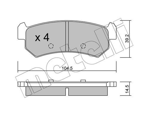 Комплект гальмівних накладок, дискове гальмо METELLI 22-0511-0