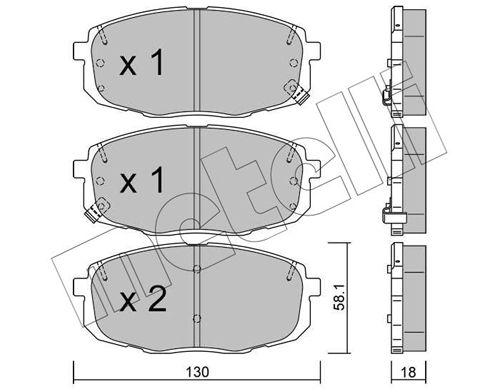 Brake Pad Set, disc brake METELLI 22-0513-1