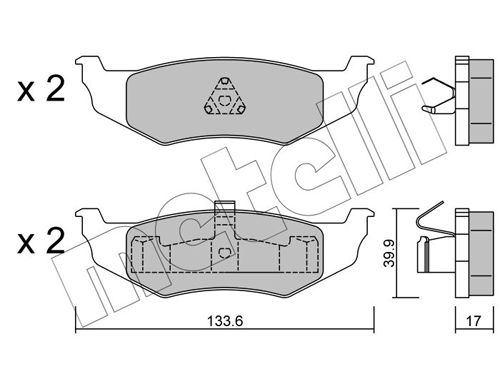 Brake Pad Set, disc brake METELLI 22-0522-0