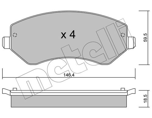 Brake Pad Set, disc brake METELLI 22-0524-0