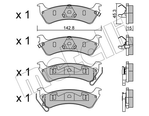 Brake Pad Set, disc brake METELLI 22-0527-0