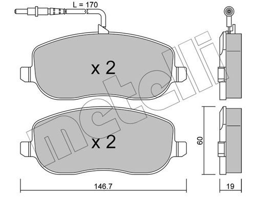 Brake Pad Set, disc brake METELLI 22-0530-0