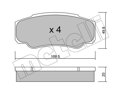 Brake Pad Set, disc brake METELLI 22-0532-0