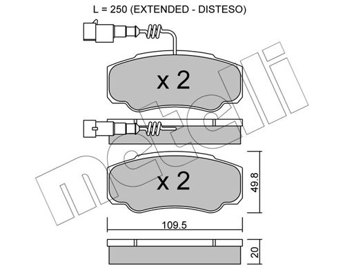 Brake Pad Set, disc brake METELLI 22-0532-1