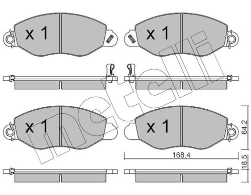 Brake Pad Set, disc brake METELLI 22-0536-0