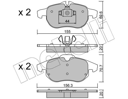 Brake Pad Set, disc brake METELLI 22-0540-0