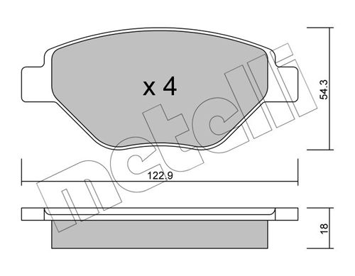 Brake Pad Set, disc brake METELLI 22-0543-0