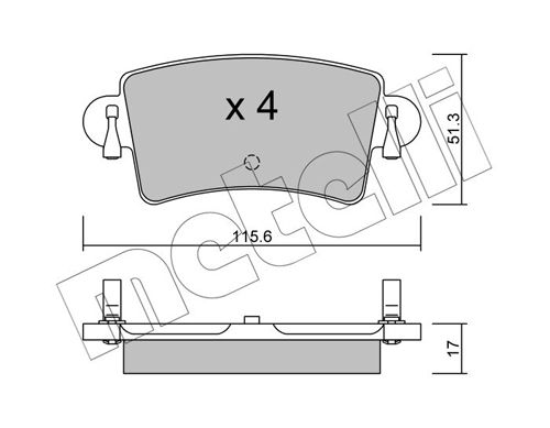 Brake Pad Set, disc brake METELLI 22-0546-0