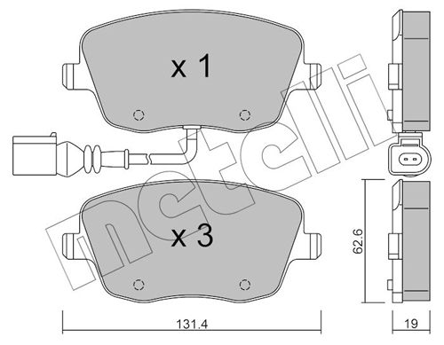 Brake Pad Set, disc brake METELLI 22-0547-1